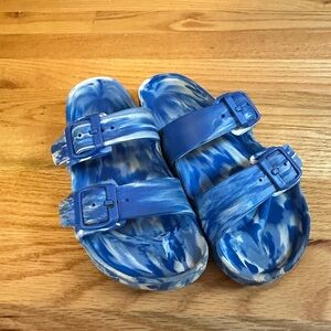 Blue Tie-Dye Kids Sandals size 2